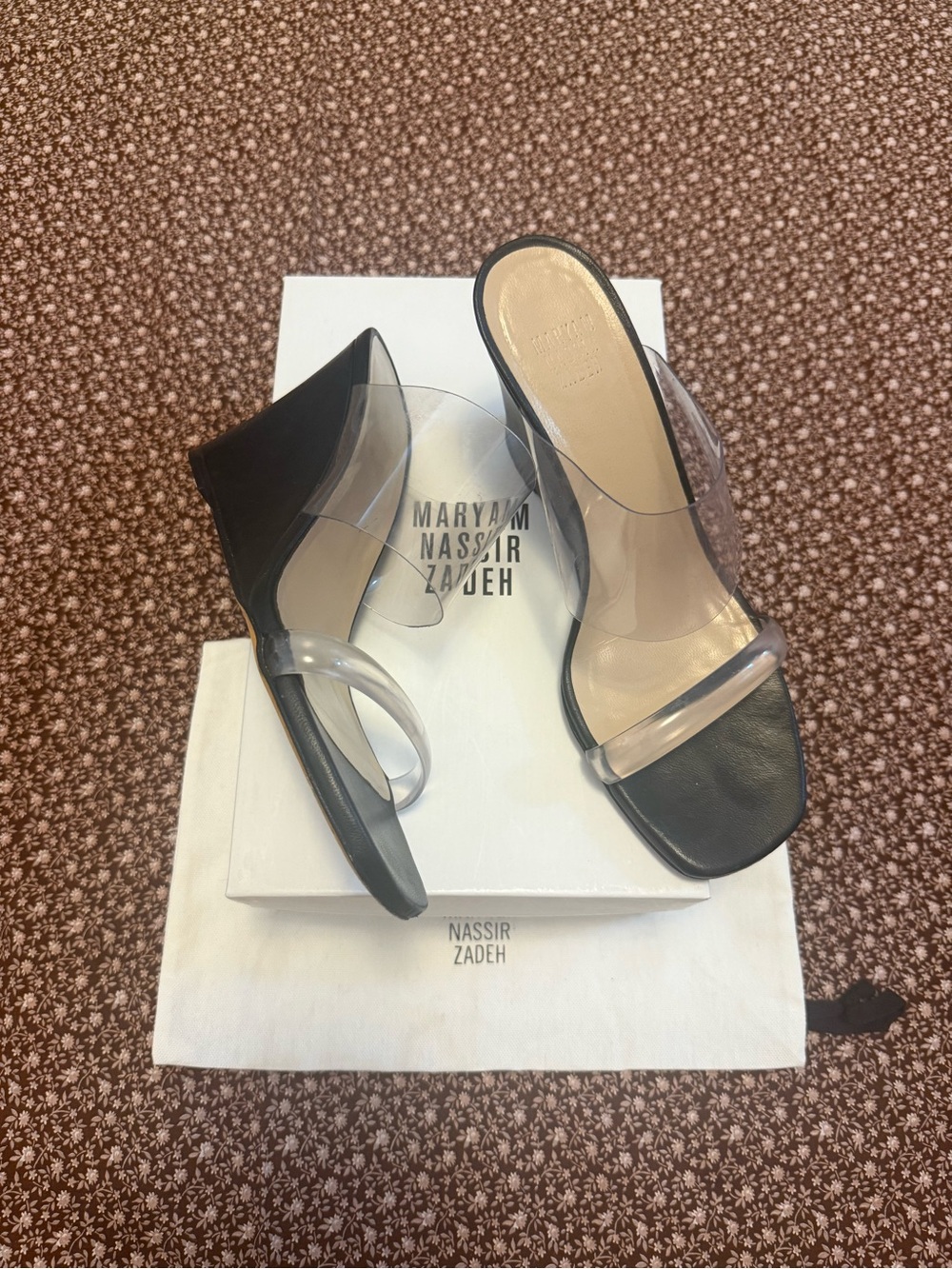 Maryam Nassir Zadeh Black Olympia Wedge Heeled Sandals